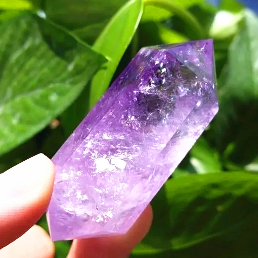 120 г 2 шт. натуральный аметист кварц кристалл палочка точечное Исцеление