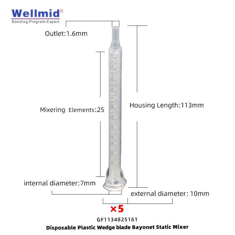 Клеевая эпоксидная смесительная насадка 3 м, маленький клиновидный Миксер с байонетным штыком для двухкомпонентного клеевого пистолета ab, оригинальная пластиковая трубка