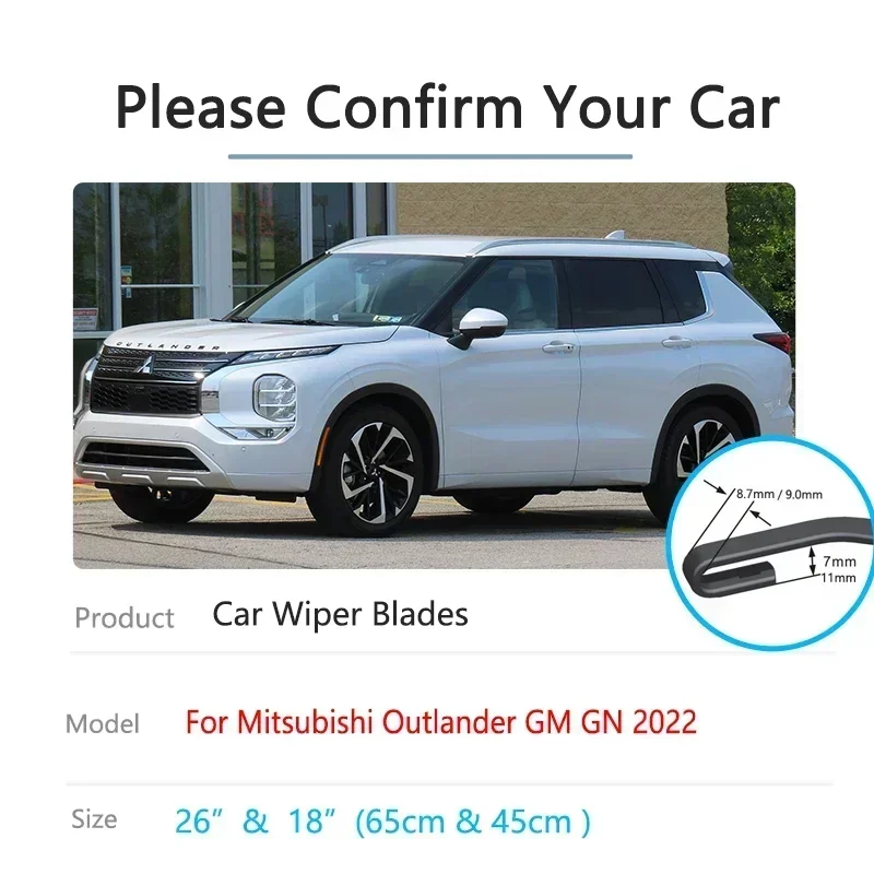 Сменные резиновые щетки стеклоочистителя для Mitsubishi Outlander GM GN 2022