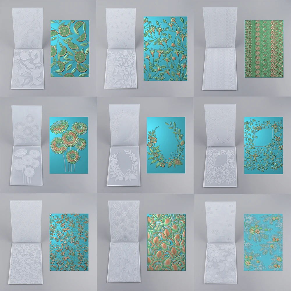 3D папка с тиснением цветовой венок рамка фон ломтик лимона трафарет для