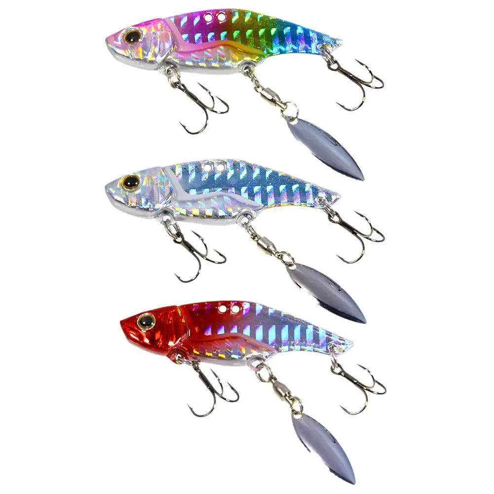 

1pc VIB Metal Bait Rotating Sequins Far Throwing Sea Fishing Freshwater Bait Fishing Gear Rotating Spoon Pin Sequins Baits