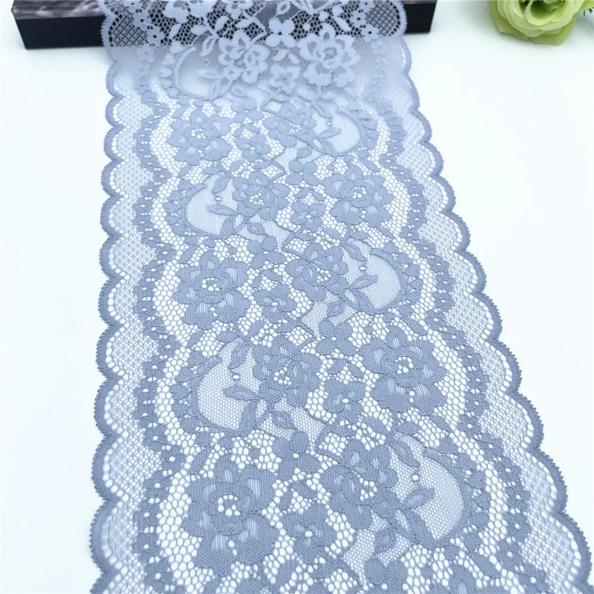 

NEW 3y/lot Width 18.50cm Lilac Blue Mixed Elastic Stretch Lace Trim Clothing Sewing Craft DIY Apparel Fabric Lace Garment Access