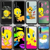 cartoon tweety bird piolin phone case for huawei p20 p30 p40 lite e pro mate 40 30 20 pro p smart 2020