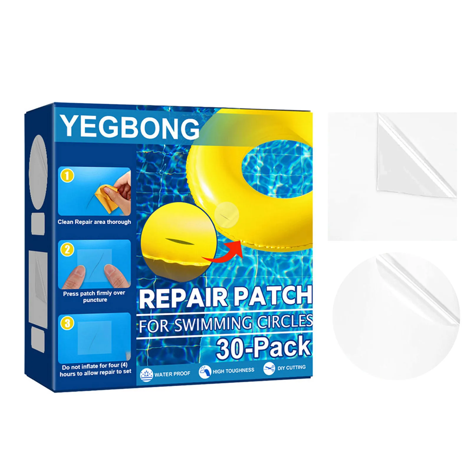 

30 шт., самоклеящиеся накладки для ремонта бассейна