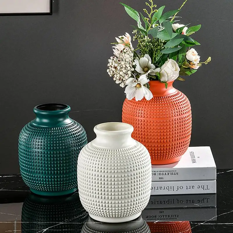 

Ceramic Look Vase Flower Vase Imitation Ceramic Flower Pot Small Bud Unbreakable Floral Jar Centerpiece Room Home Decoration