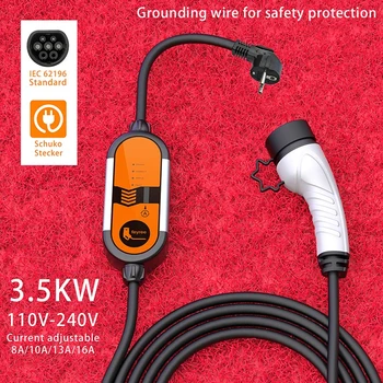 feyree Portable EV Charger Type2 IEC62196-2 16A EVSE Charging Cable Type1 SAE J1772 EU Plug Controller Wallbox for Electric Car