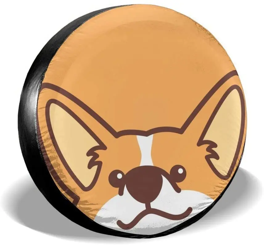

Delerain Cute Corgi Dog Spare Tire Covers for Jeep RV Trailer SUV Truck and Many Vehicle, Wheel Covers Sun Protector Waterproof