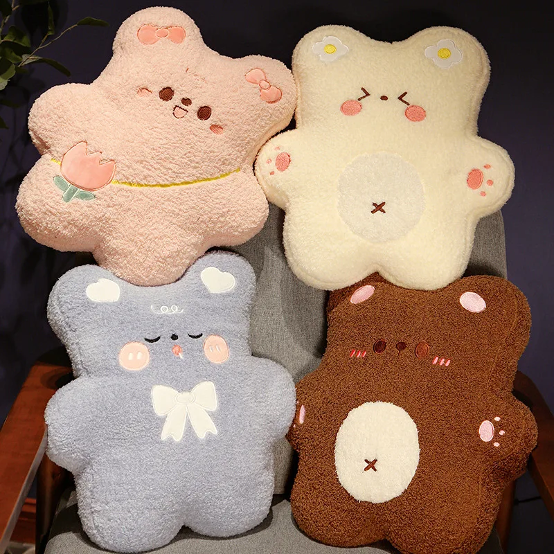 

Kawaii Bear Plush Pillow Cute Animal Sofa Cushion Soft Stuffed Toys Brown Pink White Plush Doll Houseware Gifts for Girlfriend