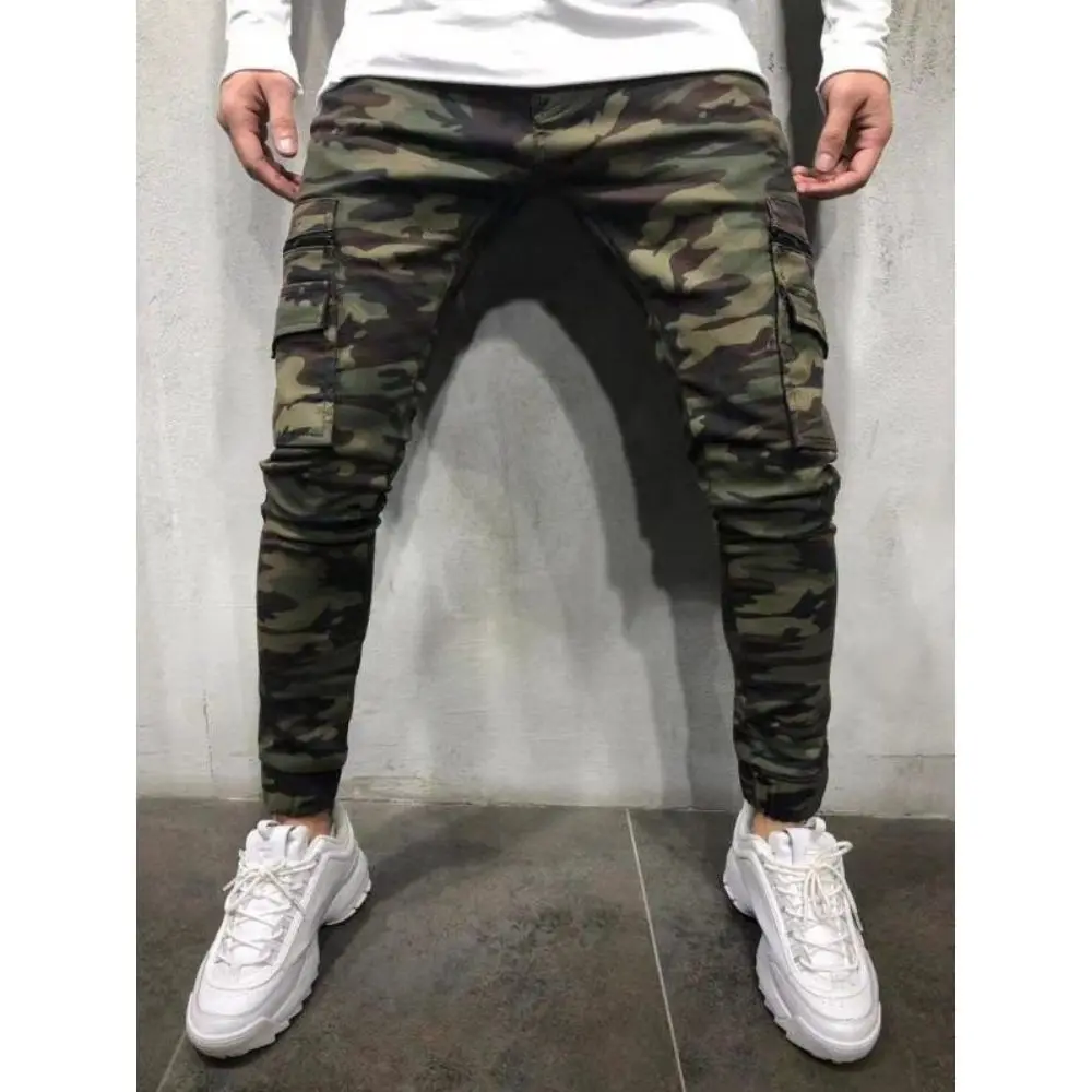 Men's Fashion Trend Camouflage Jeans Youth Personality Slim Trend Jeans Trousers Spring and Autumn Cargo 2022 New Men's Pants