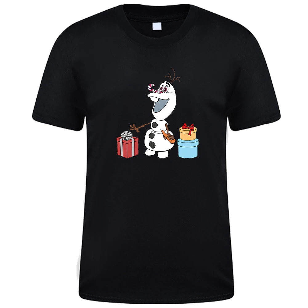 

Kawaii Olaf Frozen Anime T-Shirts Disney Fashion Loose Men T Shirts Streetwear Casual Tee Shirts Cotton Basic Soft Mens Tops