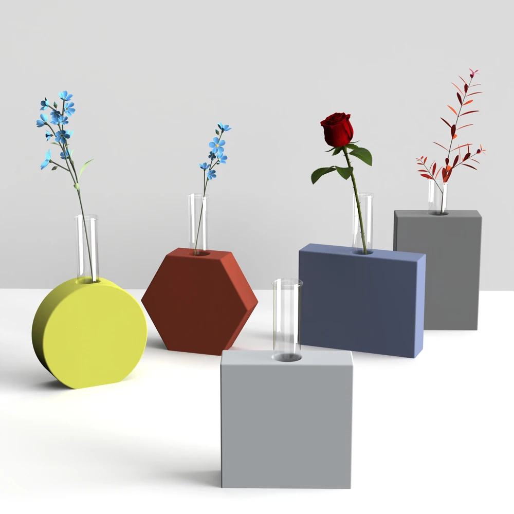 Силиконовая форма для бетона гидропонного завода Геометрическая ваза цветочный