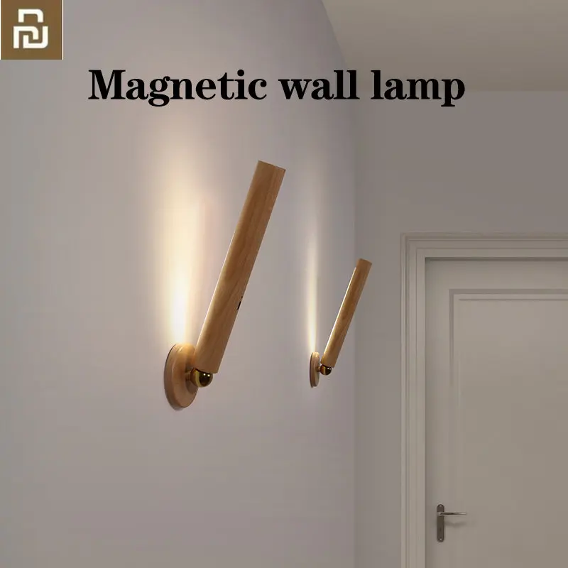 

Вращающаяся Магнитная настенная лампа Youpin с поворотом на 360 ° и плавной регулировкой яркости, ночник для кухни, спальни, коридора, светодиодный Настольный светильник