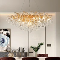 modern luxury ceiling chandelier lighting crystal led chandelier living room villa dining room water drop pendant light g9 led