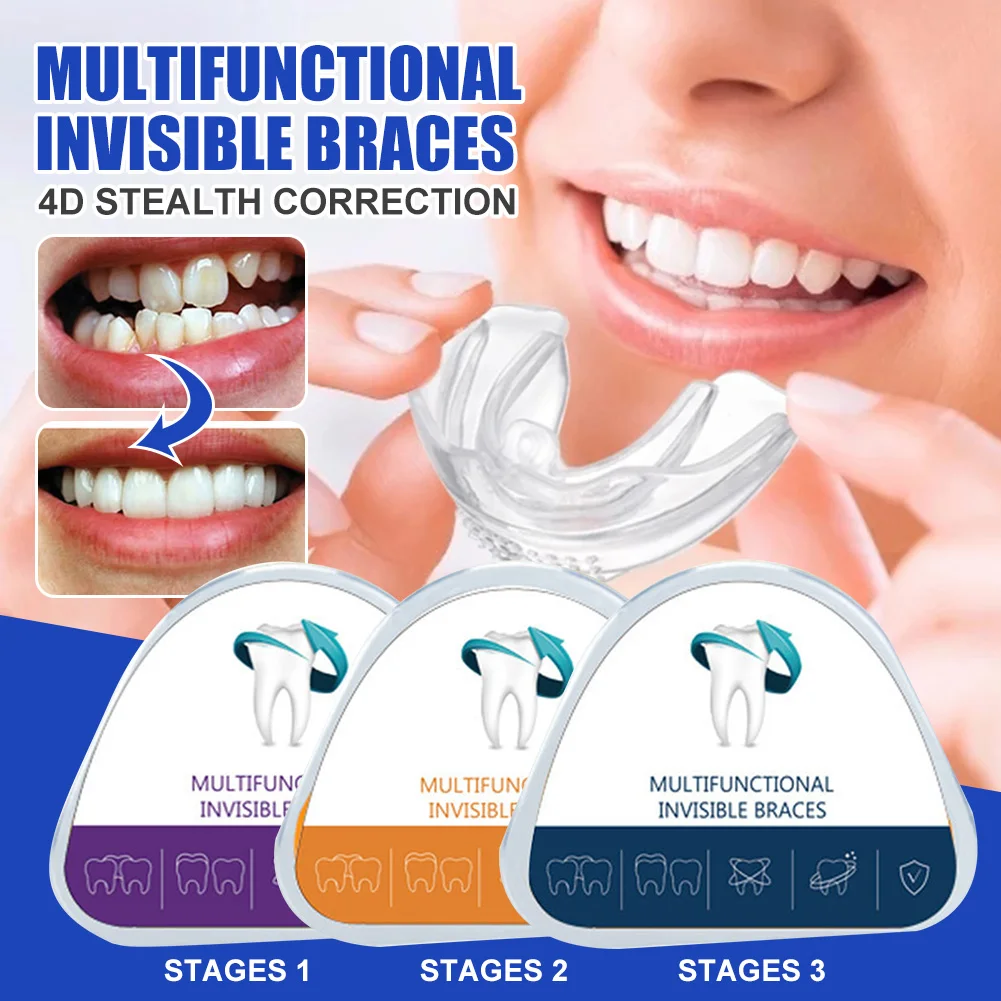 

3 Stages Dental Orthodontic Teeth Corrector Braces Invisible Tooth Retainer Straighten Tools Tooth Protection Braces Oral Care