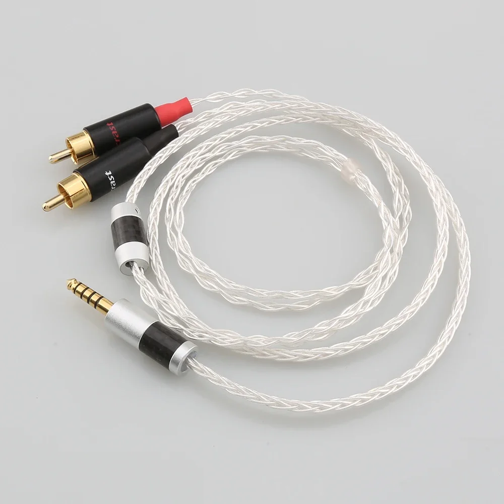 HIFI 8-жильный посеребренный аудиокабель с разъемом 4 мм 3 5 на разъем 2rca aux