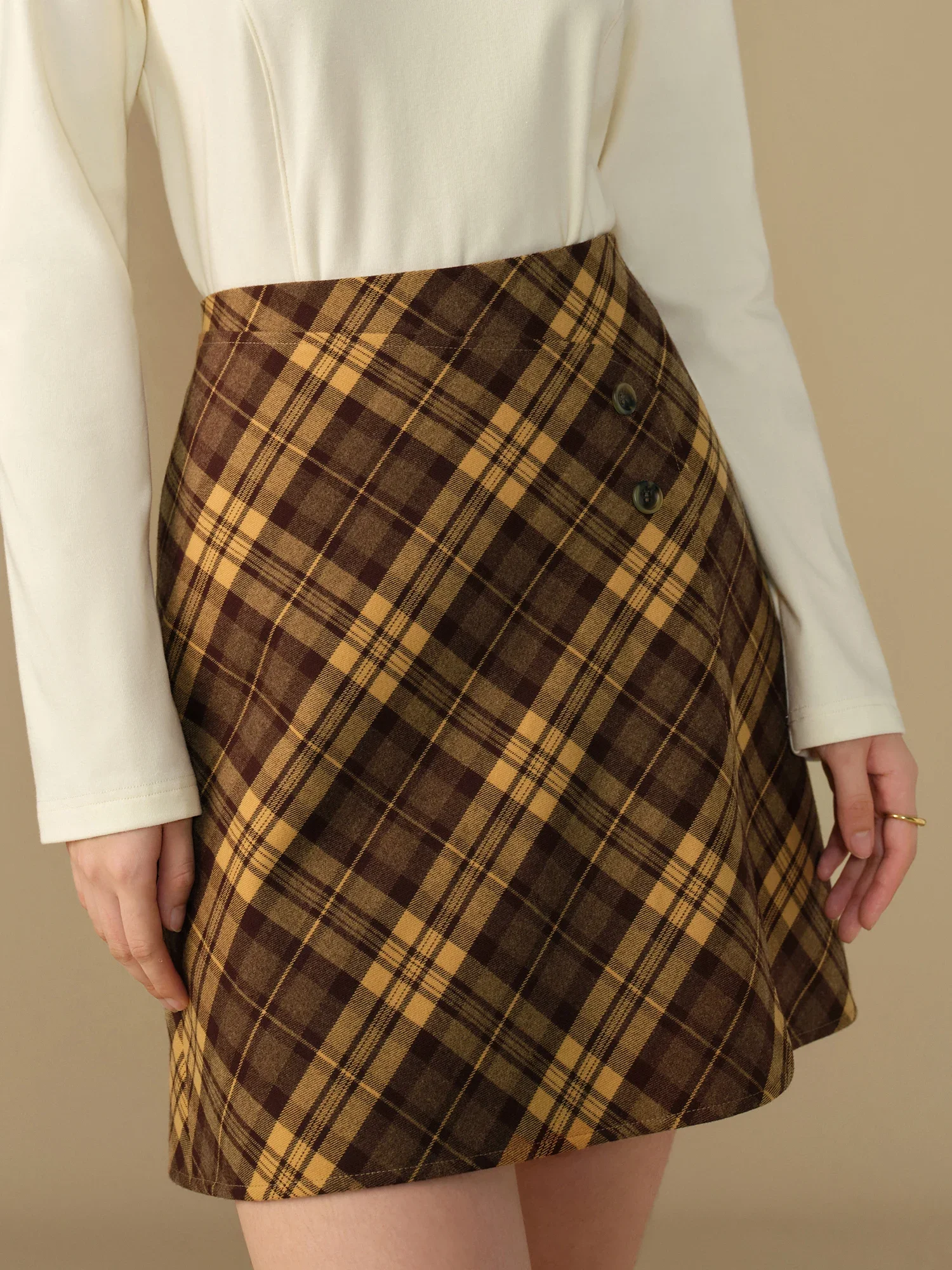 Женская короткая юбка в клетку DUSHU