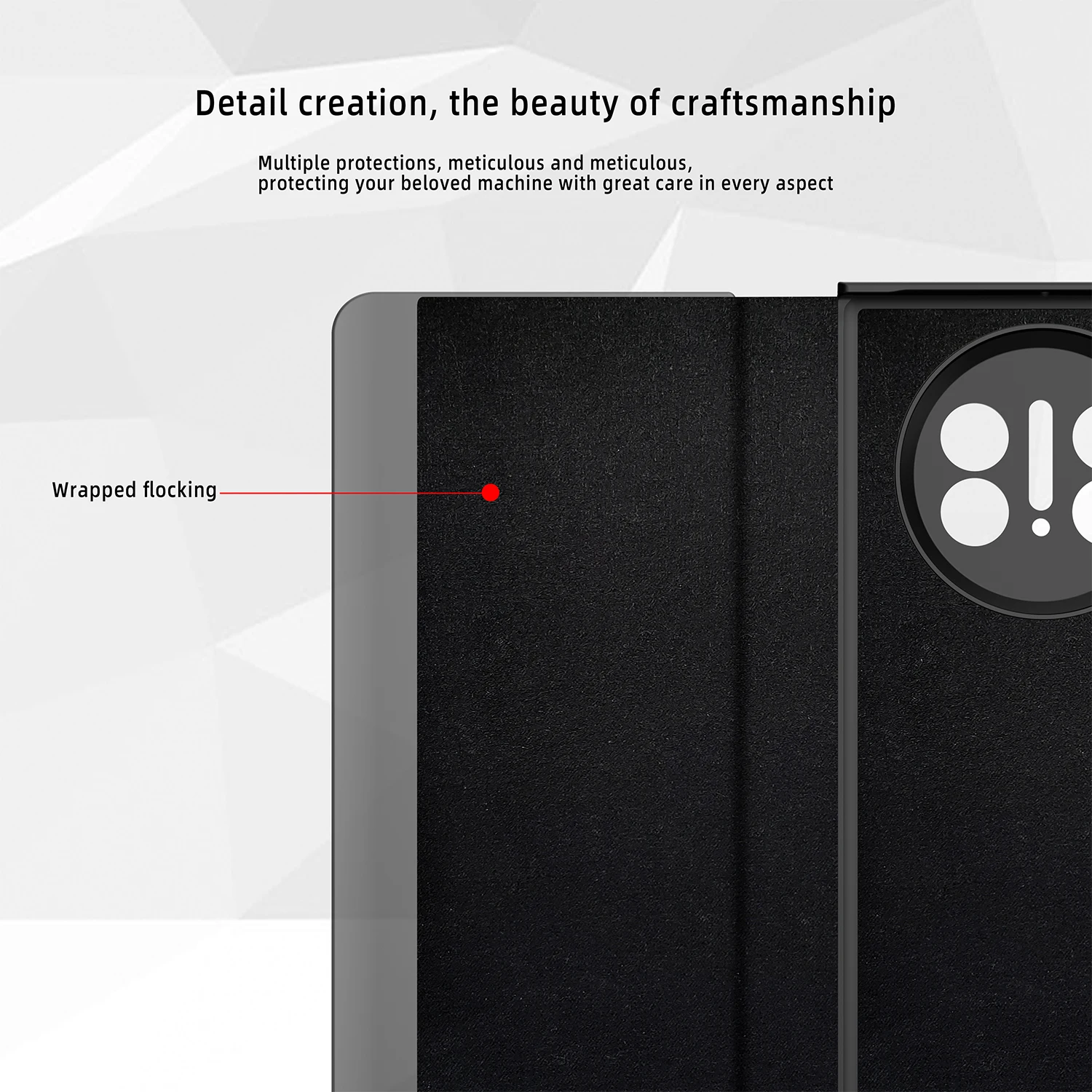 For Huawei Mate X3 Case Luxury Plain Leather Intelligent Window Folding Shockproof All Inclusive Protection Back Cover Accessory