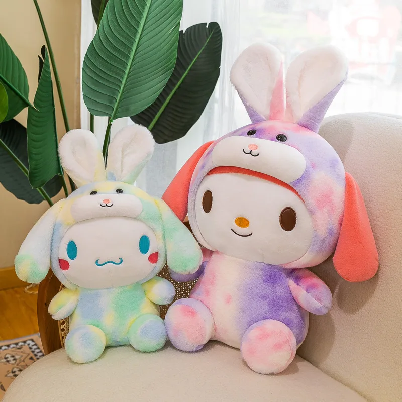 Sanrio мультфильм Kuromi My Melody Cinnamoroll понравико помпон пурин Радужная плюшевая кукла