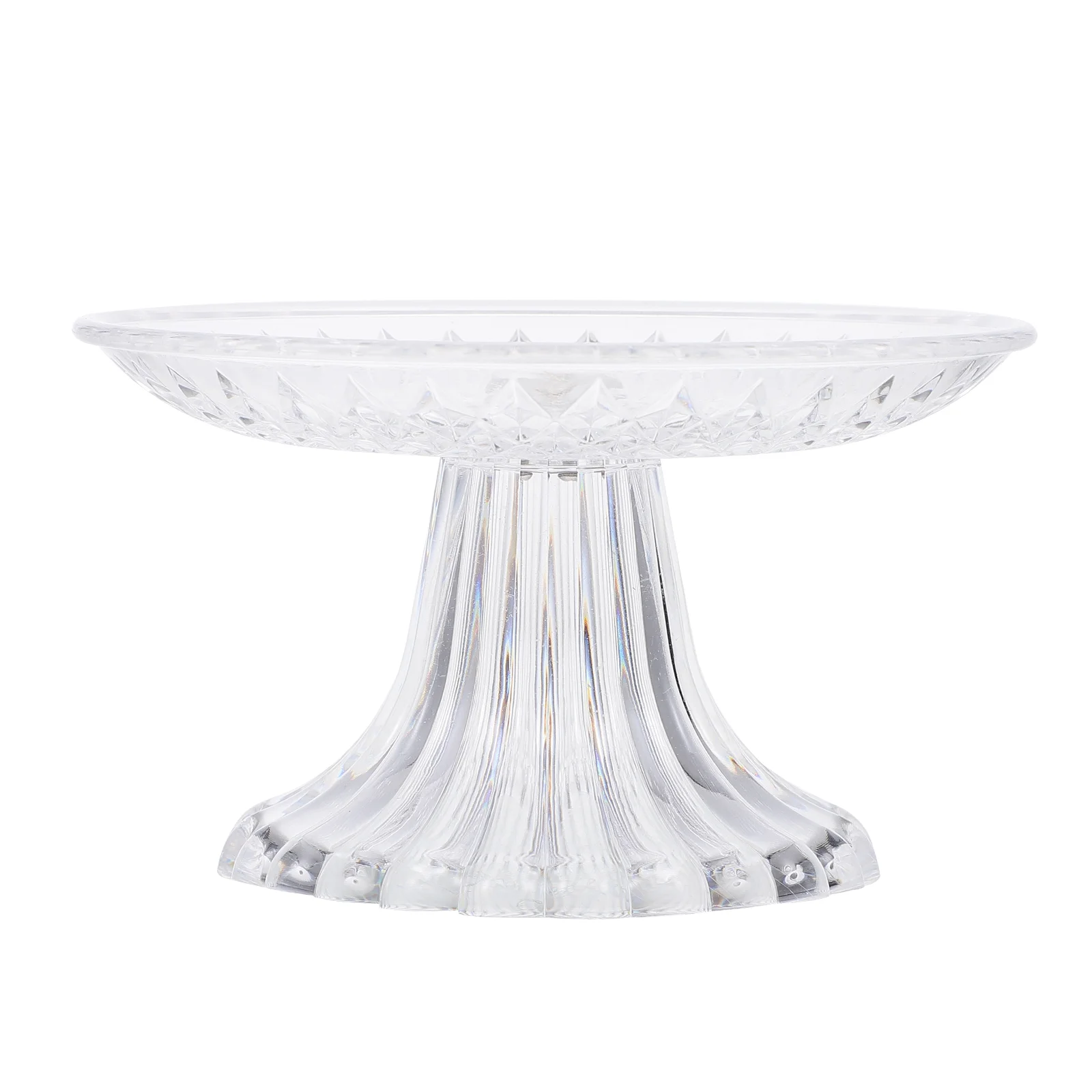 

Cake Stand Fruit Plate Footed Round Cake Serving Dish Platter Transparent Fruit Display Tower for Home Kitchen Anniversary