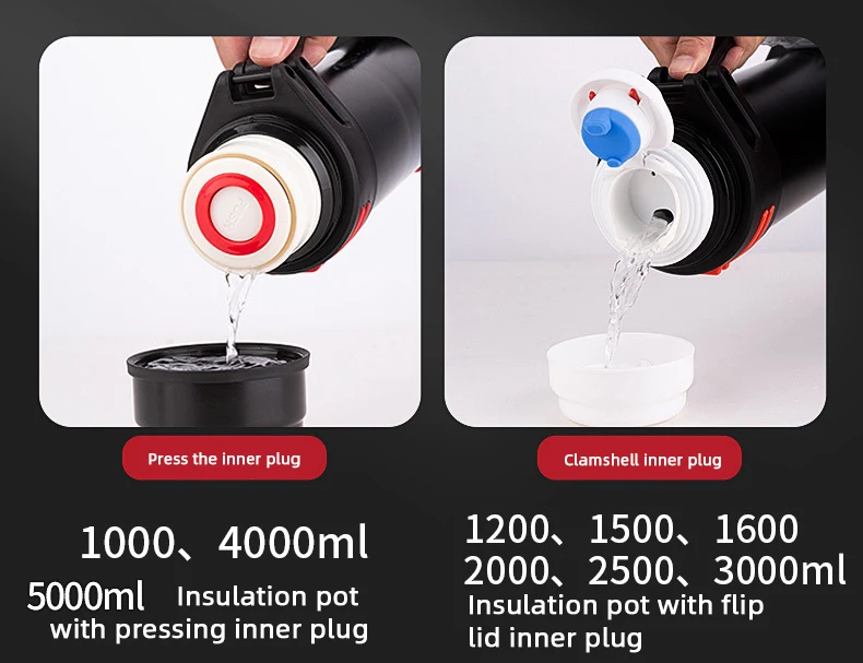 

1-5L Stainless Steel Thermos Bottle Vacuum Flasks Water Bottle Insulated Water Bottle Cup 12-24hs Keeping Warm Garrafa Termica