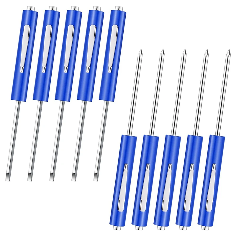 

Hot 10Pcs 2-In-1 Pocket Screwdriver, Magnetic Slotted Screw Driver,For Daily Repair Tools Mechanics Electricians Technician