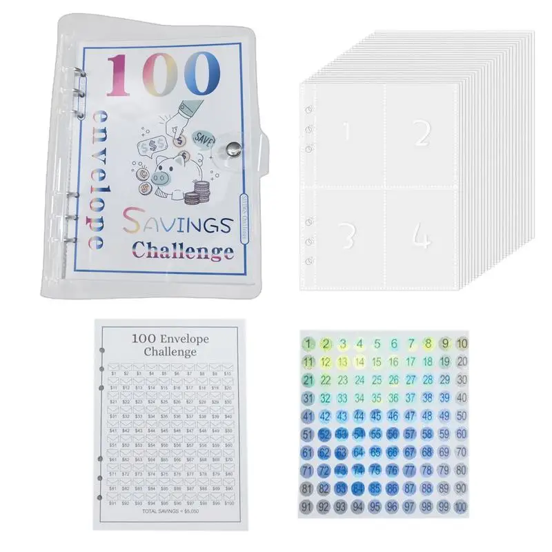 

100 Envelope Challenge Binder Budget Binder Money Saving Book Challenge Binder Saving Book Money Challenge Binder Savings