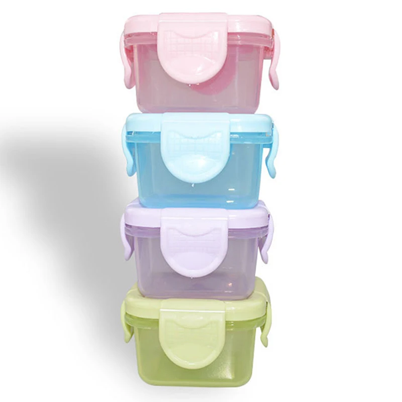 

1pcs Mini Food-grade Thickened Sealed Fresh Box 60ml Portable Baby Food Storage Freezer Containers Jam Dispenser Box