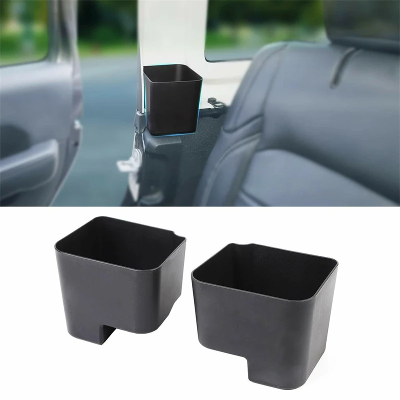 

2pcs Drinks Holders For Jeep Wrangler JL 2018+ Car Rear Seat Side Storage Box Rear Drinks Cup Holder Interior Accessories