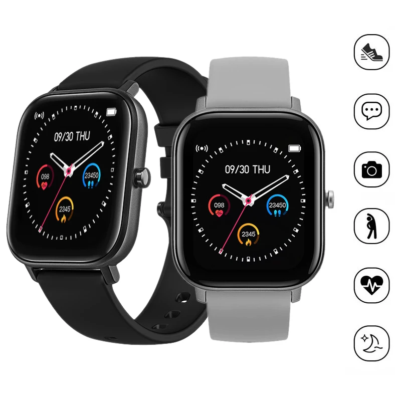 

P8 Smart Watch Camera Control Weather Forecast Support Exercise Record Stopwatch Heart Rate Blood Pressure Monitoring Bracelet