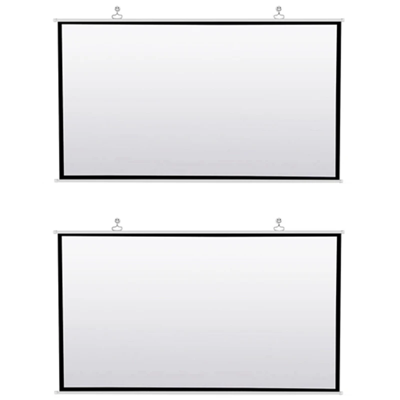 

2X Portable Projector Screen For Home Theater Outdoor HD White Foldable Anti-Crease (100Inch)