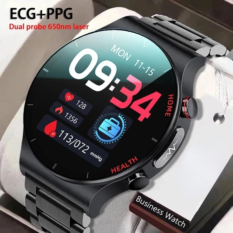 

ECG+PPG Smart Watch Men Laser Treatment Of Hypertension Hyperglycemia Hyperlipidemia Heart Rate Healthy Sport Smartwatch
