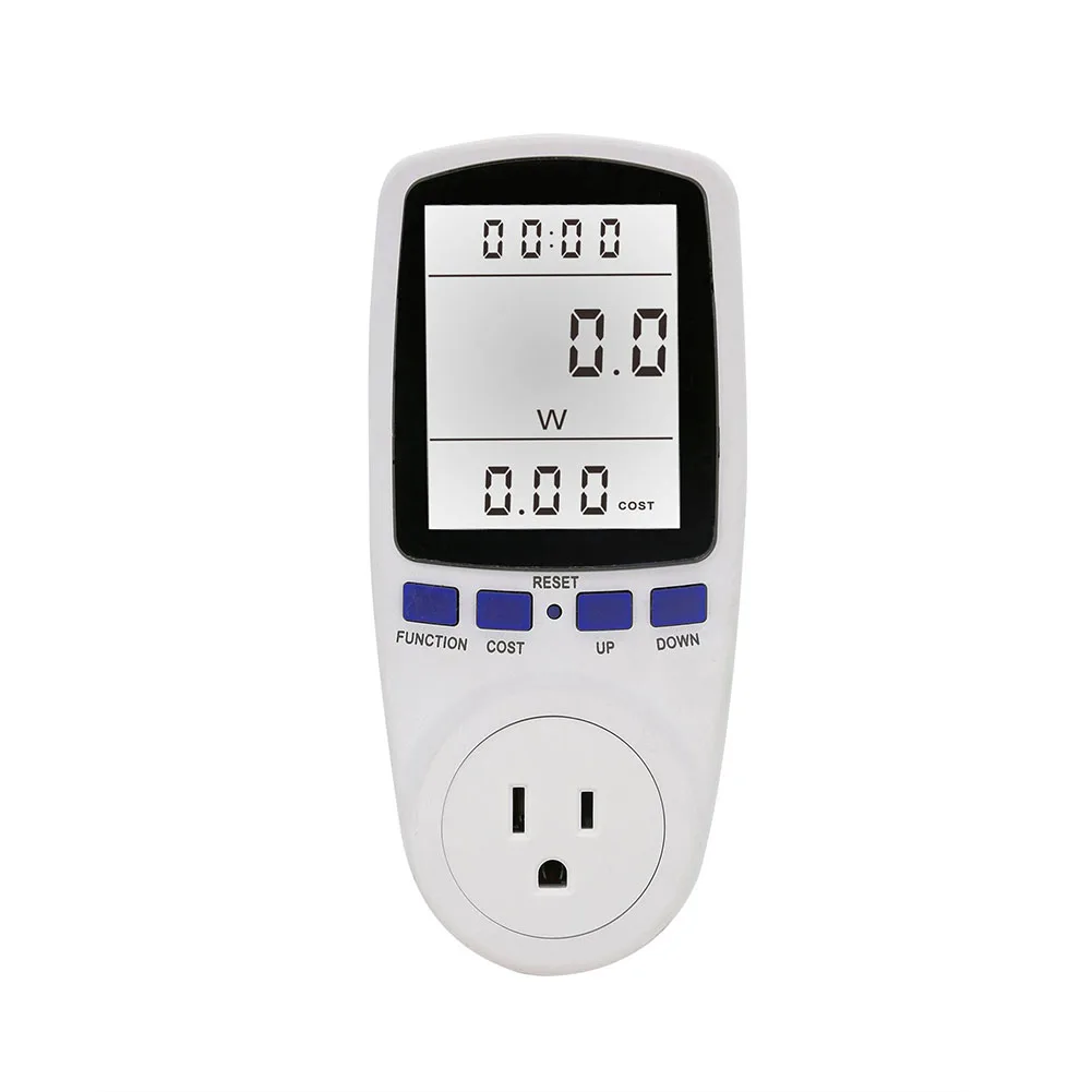 

US,UK, EU, AU Plug Power Meter AC 110V~250V Switch Energy Monitor With LCD Display For Power Kilowatt Wattage Electricity Meter
