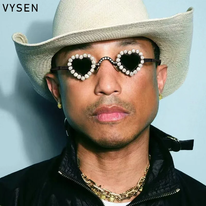 Солнцезащитные очки в форме сердца для мужчин и женщин UV400 винтажные Роскошные