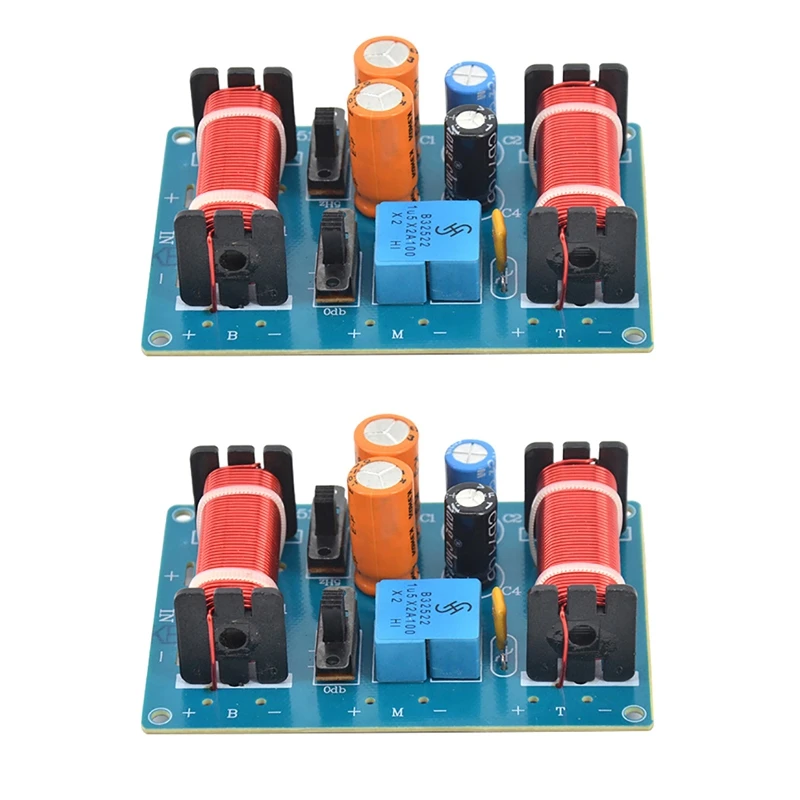

2X 150W Speaker Treble Alto Bass Audio Frequency Divider 3 Way Crossover Filter for 4-11 Inch Bookshelf Speakers