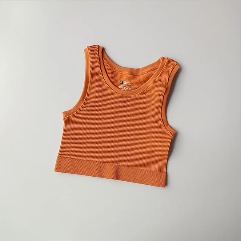 Seamless single layer sports I-line vest women's speed Dry Running Fitness Bra Sleeveless small vest smock outside wear