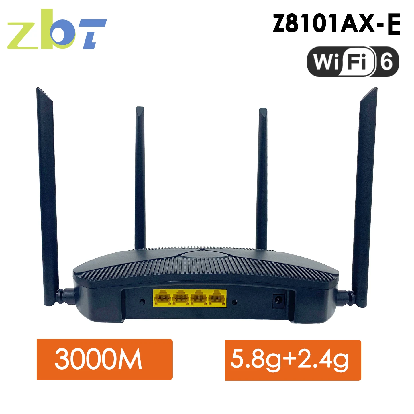 

ZBT Gigabit WiFi Router Openwrt 1750Mbps 3000Mbps WIFI6 5.8Ghz 128MB Flash 256MB RAM 4*LAN Hotspot 4T4R Antenna for 128 User