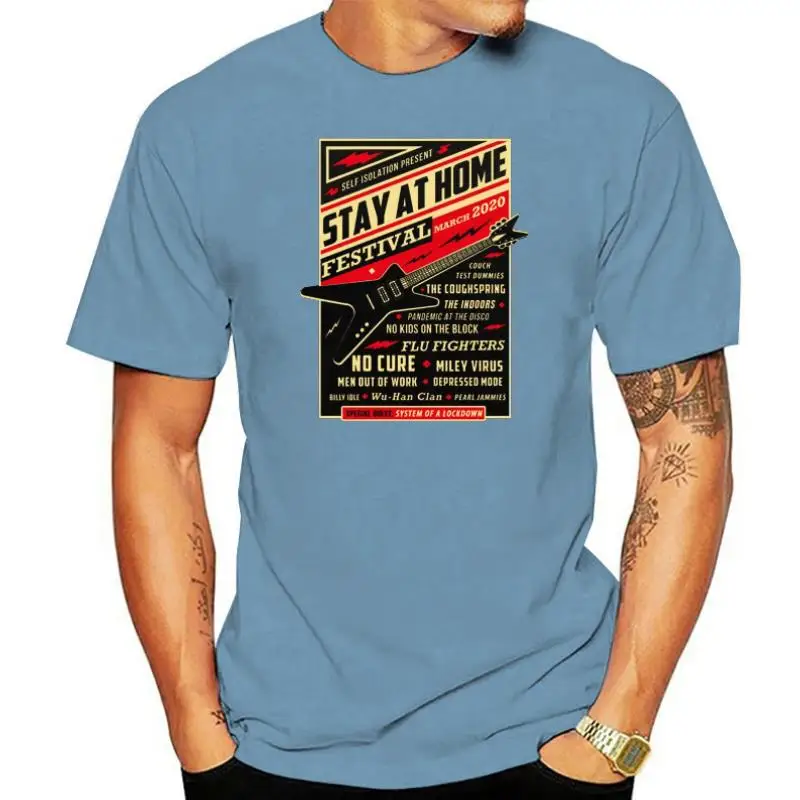 

Карантин, фестиваль 2020, футболка, забавный подарок, футболка с надписью «Stay Home», Прямая поставка