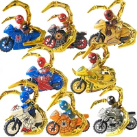 kf6137 anime character hero series cool spides motorcycle assembled building blocks childrens educational toys