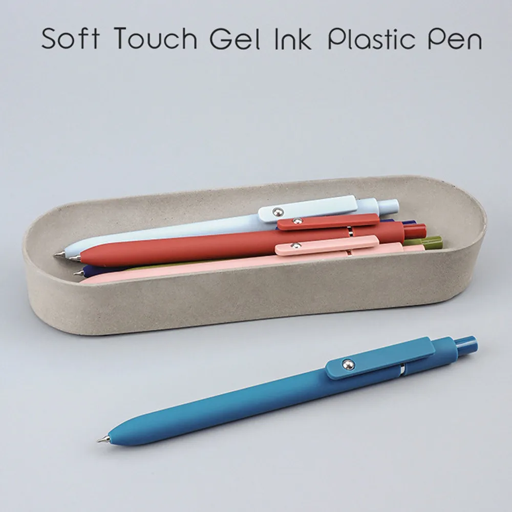 

JESJELIU 5Pcs/Box Gel Pens Morandi Macaron Press Pen 0.5mm Writing Pen Signature Black Ink School Office Supplies Stationery