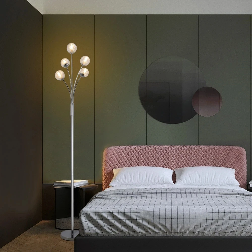 Современные глобусные светодиодные торшеры с 5-световыми лампами высокий столб