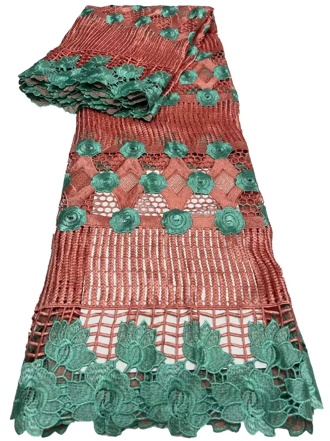 

2022 New Arrival Cord Laces for Nigerian Party By The Yard Silk Lace Fabric 5 Yards African Guipure Lace Fabric SRFG58