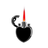 creative inflatable heart shape butane gas lighter windproof pink flame cute cigarette lighter smoking accessories encendedor