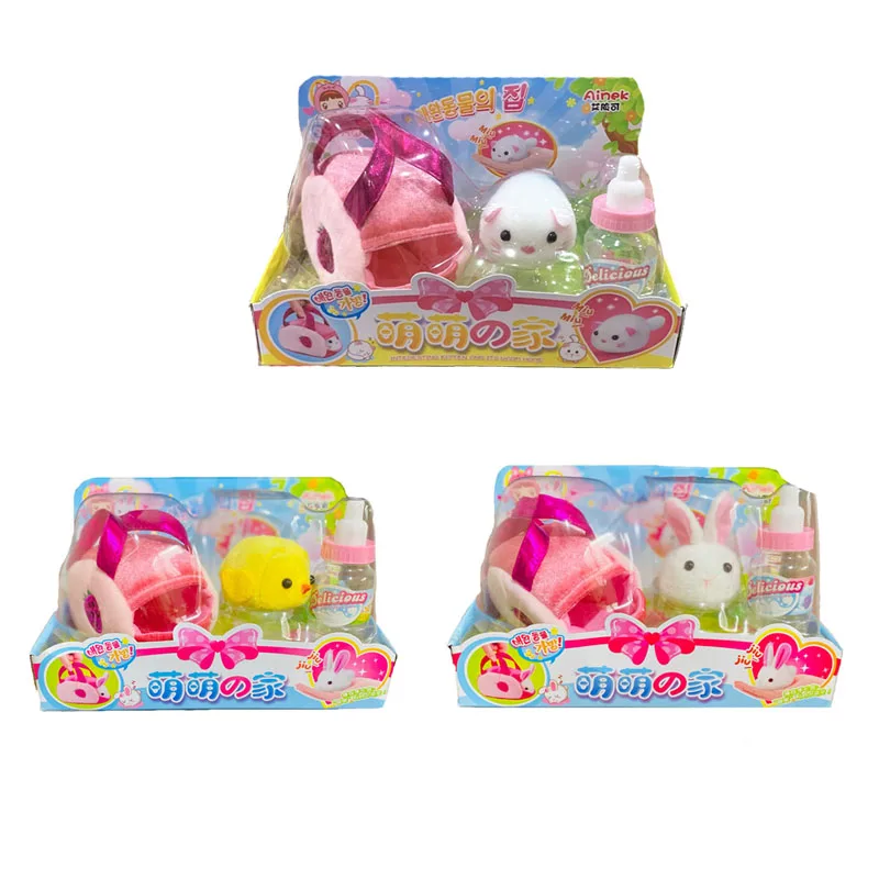 

Electronic Pet Cultivate Toys Rabbit Kitten Hamster Pet House Feeding Plush Electronic Kids Toy Birthday Gifts Play House Bag
