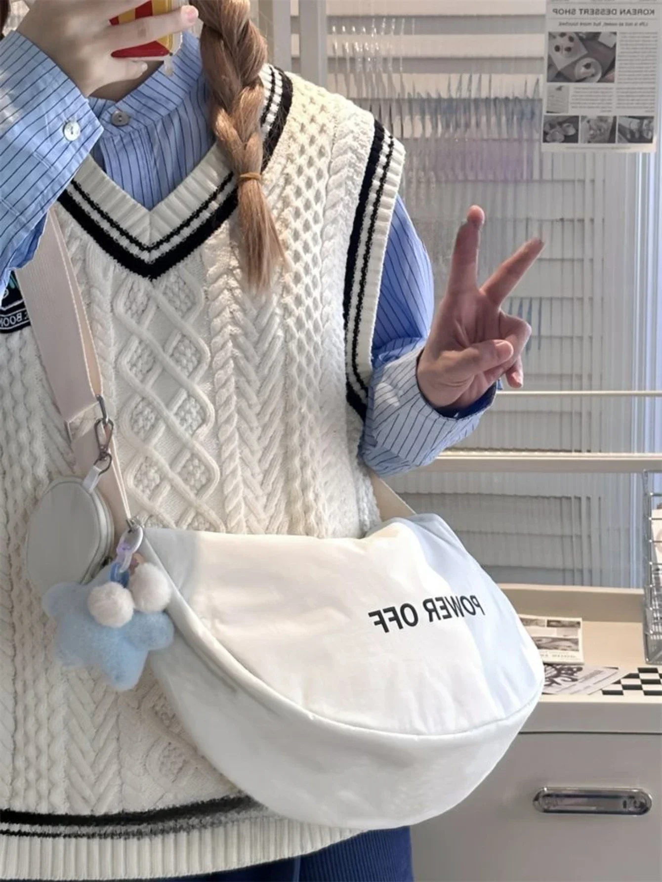 Сумки через плечо для женщин с буквенным принтом и кошельками монет корейская