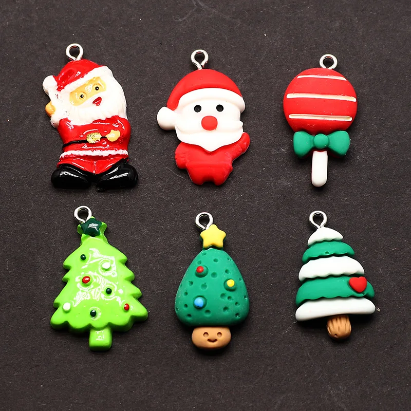 милые мультяшные рождественские подвески из смолы Санта-Клаус снеговик декор