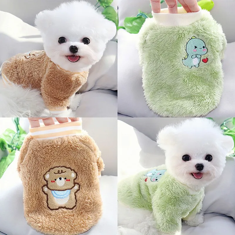 

Winter Fleece Warm Pet Dog Clothes Plush Comfortable Dog Hoody Cute Cartoon Bear Dog Hoodies For Small Dogs Sweater Ropa Perro