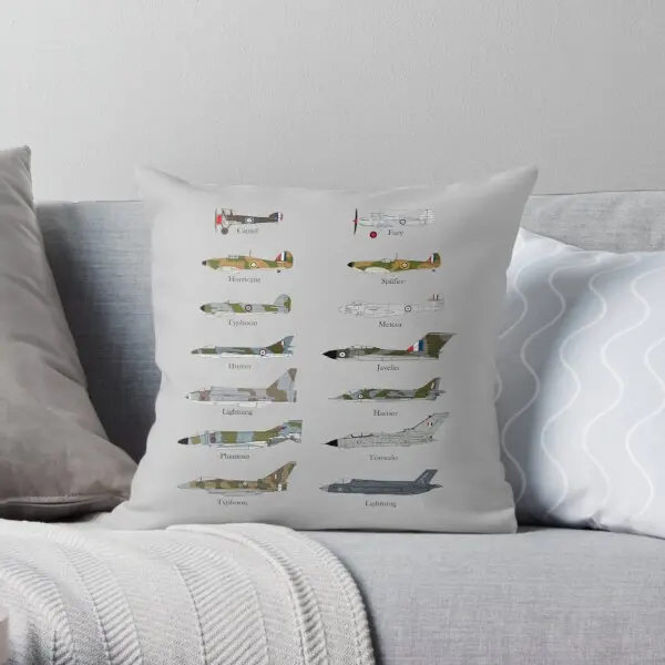 

Fighter Aircraft Of The Raf Printing Throw Pillow Cover Hotel Bedroom Comfort Wedding Waist Soft Anime Pillows not include