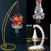 2pcs lovely baby shower decorations crystal chandelier cake table wedding flower arrangement arch birthday party dessert holder