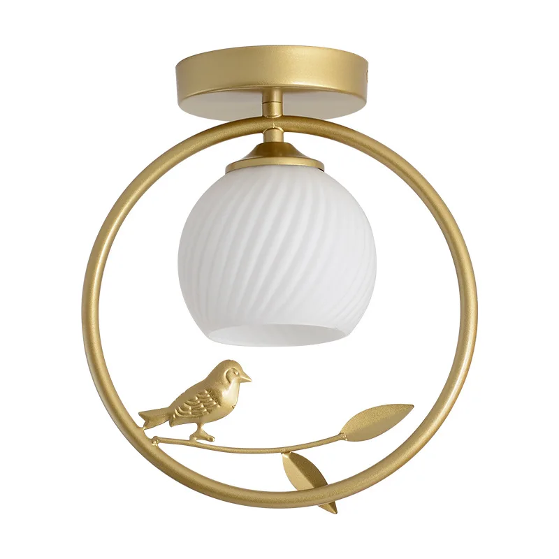 

Nordic Simple Circular Iron Art Body Glass Lamp Shade Ceiling Lamps for Bedroom Kitchen Decor Proch Lights Aisle Led Lighting