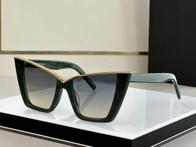 Luxury new retro cat-eye sunglasses new design wide brim Metal sunglasses women's brand designer fashion sunglasses 3